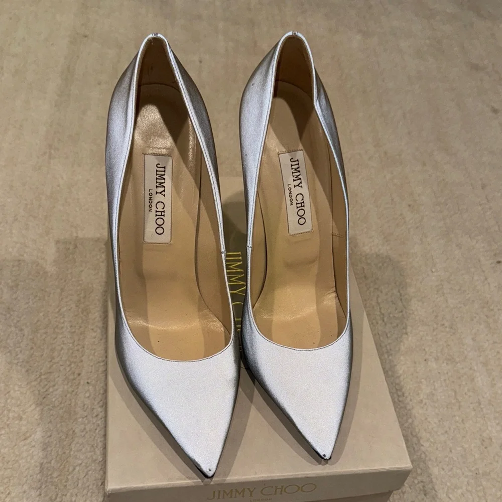 Jimmy Choo Anouk reflective Silver Heels - Picture 4 of 11